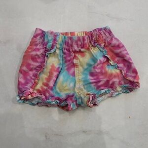 Colorful Tie-Dye Ruffle Shorts 2T Girls